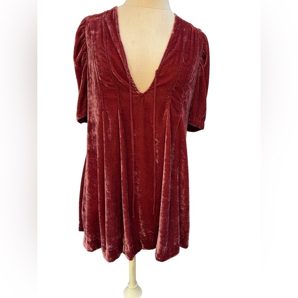 Free People Adele Velvet Tunic Mini Dress - XS - Picture 5 of 9